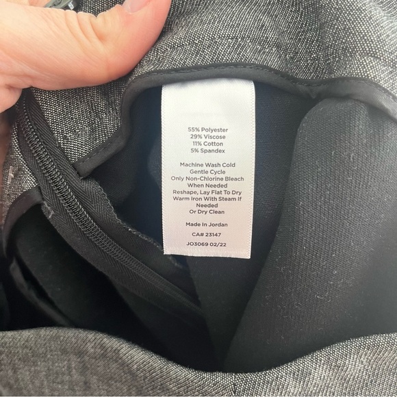 Talbots Pants Women's 10 Chatham Ankle Gray Sharkskin Slim Mid-Rise Side Zip - Picture 7 of 8